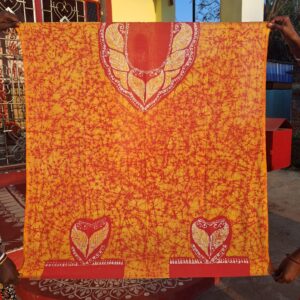 Batik Kurta Fabric Orange