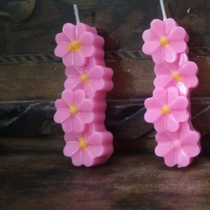 Handmade Candles - Pink Floral Candles