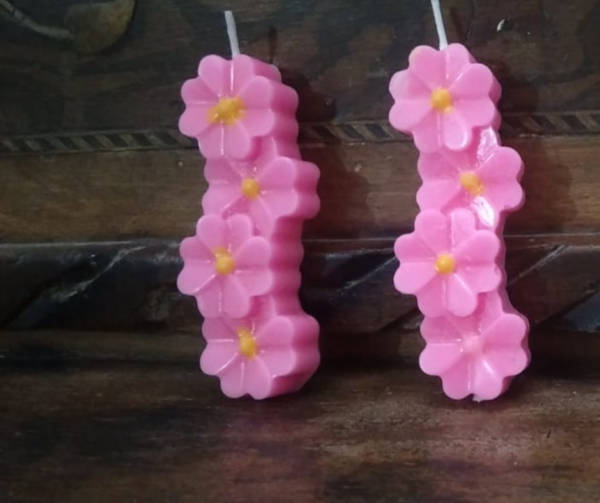 Handmade Candles - Pink Floral Candles