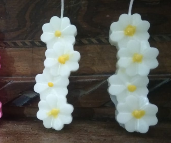 Handmade Candles - White Floral Candles