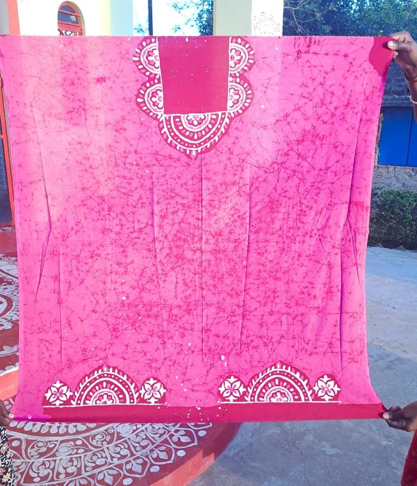 Batik Handmade Pink Kurta Fabric